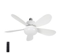 DAM Ventilateur de plafond FS-5YHX-R520 de 52 cm. Adaptateur E27, 3 vitesses et lumière LED dimmable de 16 W.