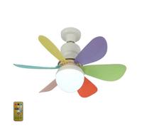 DAM Ventilateur de plafond FS-HX-R520 de 52 cm. Adaptateur E27, 3 vitesses et lumière LED réglable de 16 W.