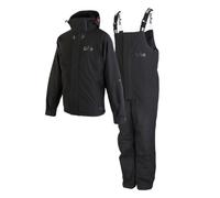 DAM XTHERM2 Ensemble de Pêche d'hiver Thermique Imperméable | Noir | L | Chaleur Par Mauvais Temps | Imperméable Jusqu'à 8 000 mm | Confort Coupe-Vent | Coupe Réglable | Pour La Pêche Hivernale