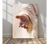 DAMAIART Affiche murale chrétienne Jésus, main de Dieu, peinture sur toile, décoration murale, images religieuses, impression pour église, décoration d'intérieur, 80 x 120 cm, sans cadre