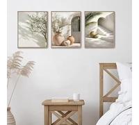 DAMAIART Affiche style campagne méditerranéenne, oliviers/agrumes, art mural naturel, impression sur toile, décoration intérieure pour salon (20x30cmx3/sans cadre)