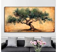 DAMAIART Ancient Olive Tree Canvas Print Wall Art Botanical Nature Poster Painting Large Artwork Living Room Home Decor Mural(50x90cm/Frameless)