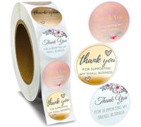 Damaiyyy Merci Autocollants, Autocollants Fille Thank You 500 Pièces Sticker de Reconnaissant Étiquette Adhésives Rouleau pour Enfants Cadeau Anniversaire décoration et Bricolage