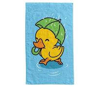 damaloo Serviette Enfant 30x50 cm avec Motif de Canard en Coton - Serviette de Main pour Filles et garçons - Serviette d'invité, Serviette de Visage Bleue - Petit Gant de Toilette 30x50 cm