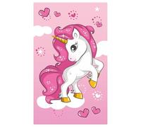damaloo Serviette Enfant 30x50 cm - Licorne Rose Magique - 100% Coton - Douce & Absorbante - Idéale pour École, Crèche, Voyage - Cadeau Licorne Fille
