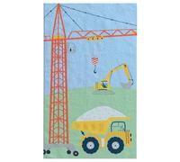 damaloo Serviette pour enfant 30 x 50 cm en coton - Serviette d'invité avec motif chantier - Petite serviette pour garçons et filles - Serviette à main ou gant de toilette pour enfants