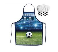 damaloo Tablier de cuisine pour enfant garçon de 3 à 8 ans, avec bonnet, tablier de pâtisserie, avec toque de chef réglable, ensemble de tabliers de cuisine, tablier de cuisinier