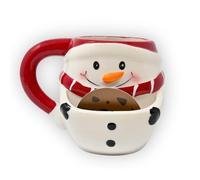 damaloo Tasse de Noël avec compartiment à biscuits - Tasse de Noël 3D 380 ml et anse en céramique - Tasse de Père Noël pour enfants et adultes - Tasse à thé cacao, vin chaud, punch pour enfants, tasse