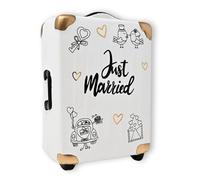 damaloo Tirelire Mariage - Valise Just Married - Cagnotte Mariage - Boîte à Épargne - Boîte à Monnaie - Coffre à Économies - Cagnotte Lune de Miel - Tirelire XXL - Coffret à Pièces