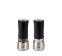 PEUGEOT Duo moulins à poivre & sel électriques Daman u'Select 16 cm – 6 réglages – Noir irisé