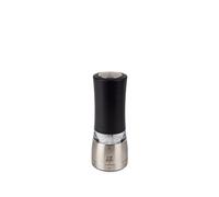 PEUGEOT - Moulin à Sel Électrique Daman u'Select 16 cm - 6 Réglages De Moutures Prédéfinies - Sel Gemme Inclus - En Aluminium - Designé En France - Coloris Noir Irisé