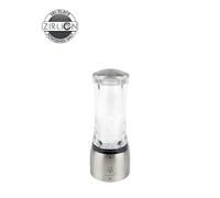 PEUGEOT - Moulin à Sel Daman u'Select 16 cm - 6 Réglages de Moutures Prédéfinies - Innovation Sel Glace, Mécanisme Zirlion - En Inox et Acryl - Fabrication Française
