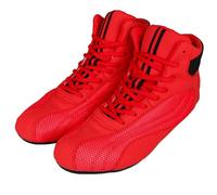 DAMANDO Chaussures De Boxe De Lutte pour Hommes pour Femmes, Bottes De Boxe Respirantes Chaussures De Sport De Lutte Antidérapantes Chaussures De Fitness De Combat,Rouge,42 EU