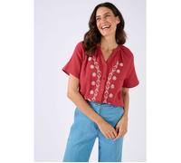 Damart - Blouse brodée en Gaze de Coton Biologique Femme Rose Taille 42