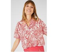 Damart - Blouse mélange lin feuillage - Rouge Feuillage 52