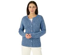 Damart - Cardigan Maille Chinée Thermolactyl, Femme, Bleu Chiné, Taille 38/40, Coupe Standard