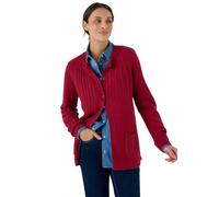 Damart - Cardigan Maille Fantaisie Manches Longues Femme Rouge Taille 34/36