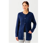 Damart - Cardigan maille fantaisie manches longues - Marine 34/36