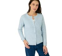 Damart - Cardigan Maille Perlée Mélange Alpaga, Femme, Col Rond, Bleu Arctique, 54/56