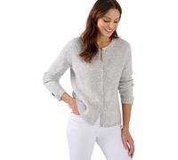Damart - Cardigan Maille perlée mélange alpaga Femme Gris Chiné Taille 38/40