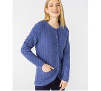 Damart - Cardigan torsadé - Bleu Acier Chiné 34/36