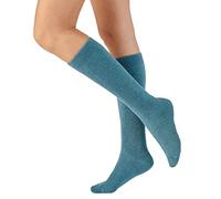 Damart - Chaussettes Mixtes Maille Jersey Bouclette Thermolactyl Femme Bleu Grisé Taille 41/43