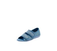 Damart - Chaussons à Scratch Bout Ouvert Femme Bleu Imprimé Taille 38