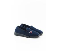Damart - Chaussons en velours côtelé Homme Bleu Taille 40
