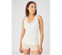 Damart - Débardeur Climatyl col V dentelle - Blanc Cassé 42/44