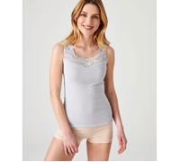 Damart - Débardeur dentelle toucher soyeux Thermolactyl - Gris clair