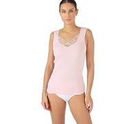 Damart - Débardeur Fine côte Guipure Thermolactyl Femme Rose Taille 58-60 (3XL)