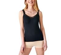 Damart - Débardeur Jersey Thermolactyl Sensitive Finition Dentelle Thermolactyl, Col Carré, Noir, 50-52 (XL)