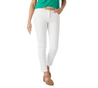 Damart Femme Jean 7/8ème | Coton, Coupe ajustée, Long, Slim, A la Taille, Blanc, 42