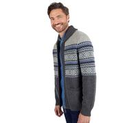 Damart - Gilet Zippé Mélange Laine Maille Jacquard Homme Gris Chiné Taille L (102-109)