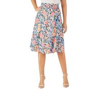 Damart - Jupe Ceinture À Boucle pour Femme, Coupe Ample, Multicolore Fleuri, 40