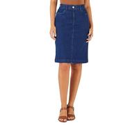 Damart - Jupe Droite en Jean Femme Denim Foncé Taille 52