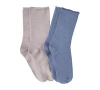 Damart - Lot De 2 Paires De Chaussettes Soie Et Thermique Thermolactyl Femme Gris Taille 36/38