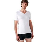 Damart - Lot De 2 T-Shirts Col V Manches Courtes Essential Pur Coton Peigné Homme Blanc Taille M (94-101)