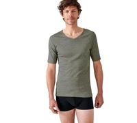 Damart - Lot De 2 T-Shirts Col V Manches Courtes Essential Pur Coton Peigné Homme Gris Taille 3XL (126-133)