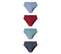 Damart - Lot De 4 Slips Fermés Homme Bleu Imprimé Taille L (94-101)