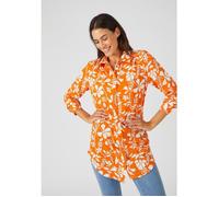 Damart - Maxi-chemise imprimée - Orange Fleuri 44