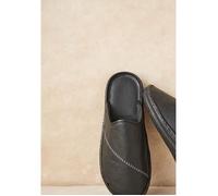 Damart - Mules en cuir grainé - Noir 43
