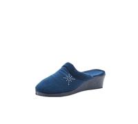 Damart - Mules Fantaisie strassée Femme Bleu Taille 36