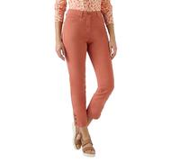 Damart - Pantalon 7/8ème Boutons Bas De Jambes pour Femme, Coupe Ajustée, Abricot, 46