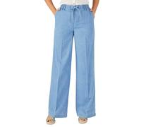 Damart - Pantalon Large Tissu Chambray pour Femme, Coupe Ample, Denim Pastel, 40