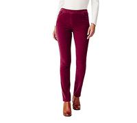 Damart - Pantalon Velours À Ceinture Élastiquée pour Femme, Coupe Ajustée, Bourgogne, 52