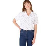 Damart - Polo Maille piquée Femme Blanc Imprimé Taille 50/52