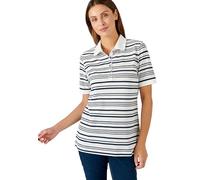 Damart - Polo Maille Piquée, Femme, Col Polo, Rayé Blanc, Manche Courte