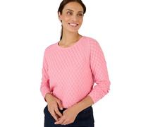 Damart - Pull Ajouré À Base De Coton Biologique, Femme, Col Rond, Rose, 38/40