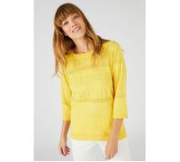 Damart - Pull ajouré en coton majoritaire - Jaune Paille 38/40